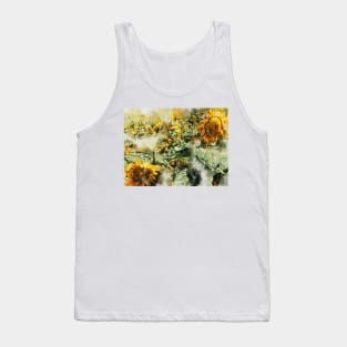 Abstract Sunflowers - Digital Watercolor Tank Top